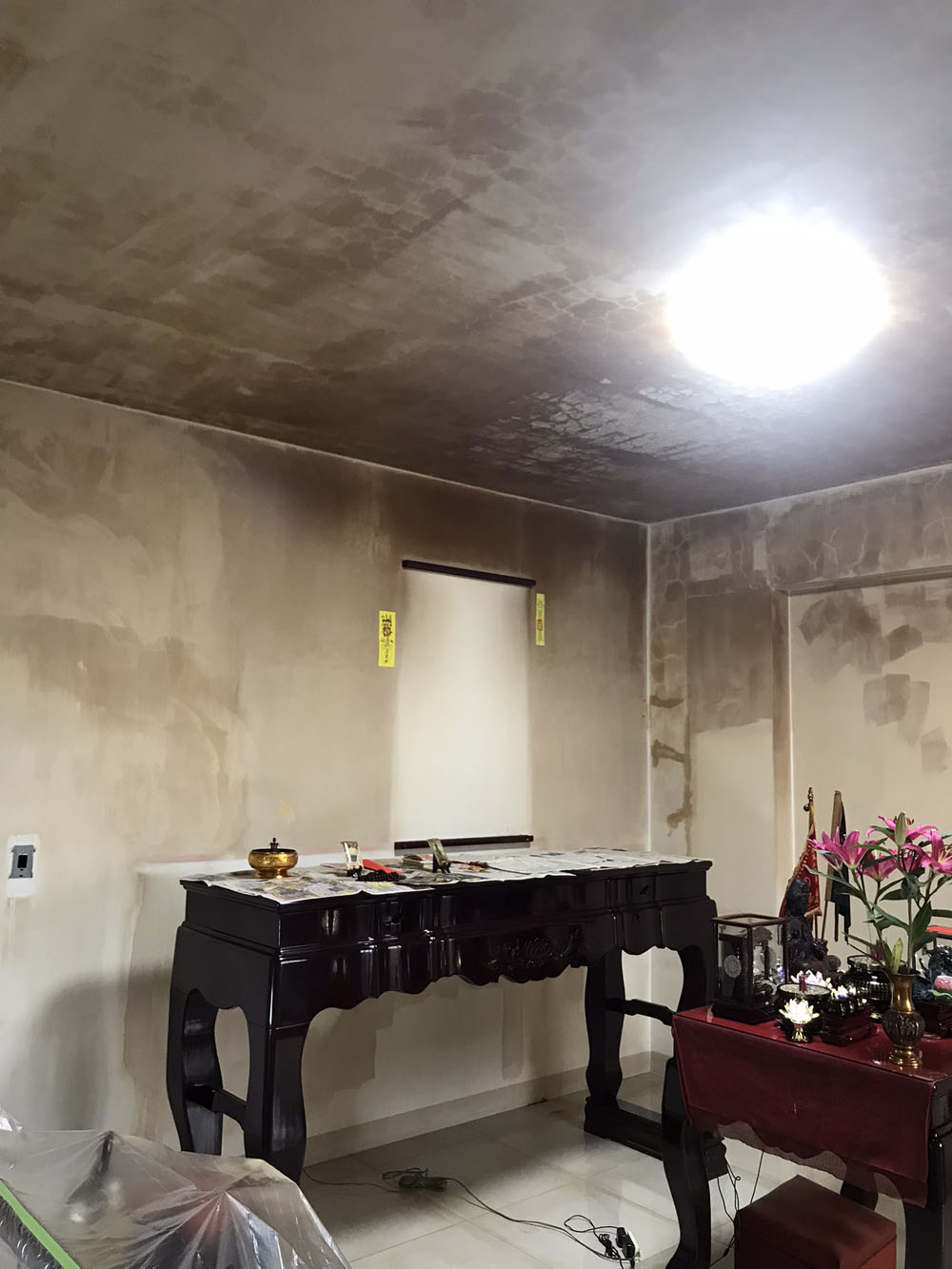 竹東神明廳亮面漆施工